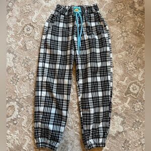 Vintage Plaid Stretch Balloon Trousers